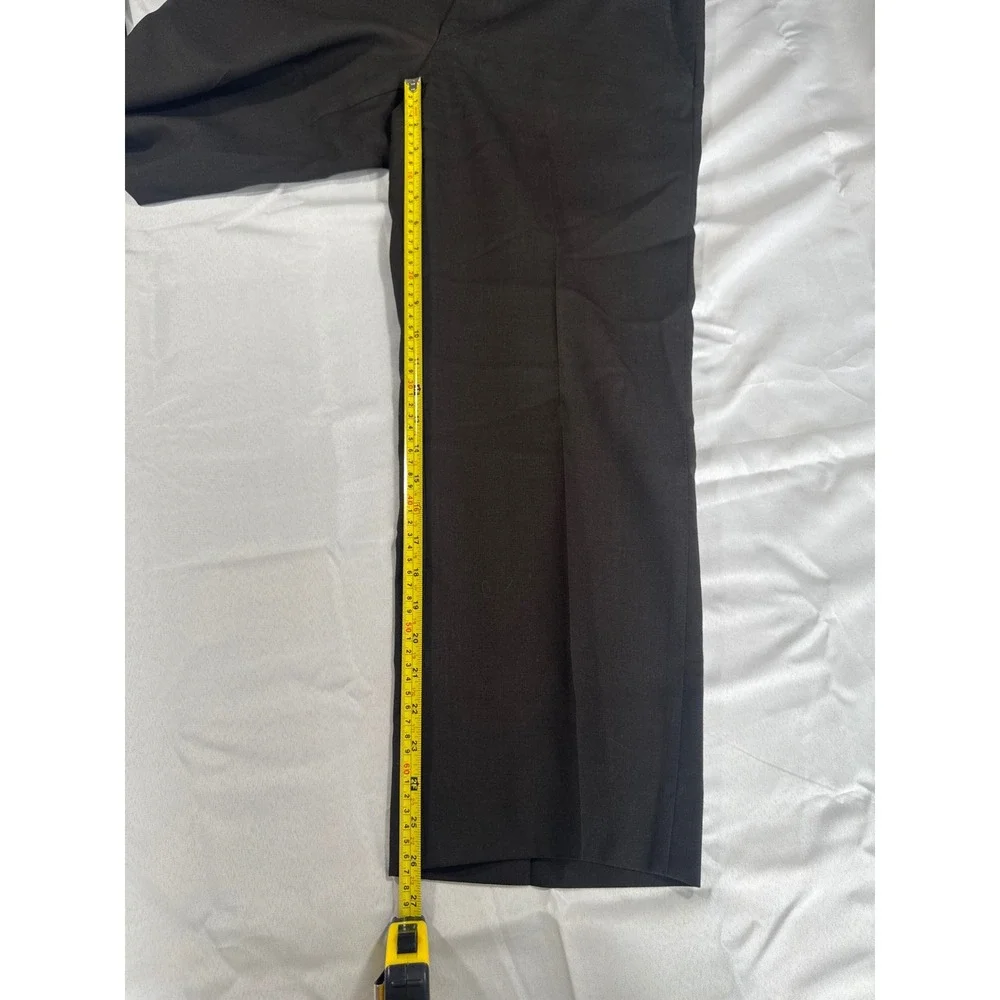 Vtg Nordstrom Clifford Ltd Men Dress Pants 32x27 Black Virgin Wool Work Office